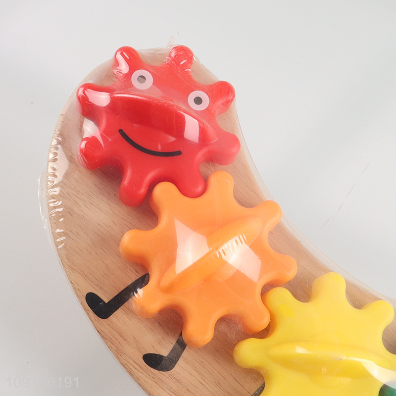 Online Wholesale Rainbow Caterpillar Gear Toy Wooden Matching Blocks for Kids