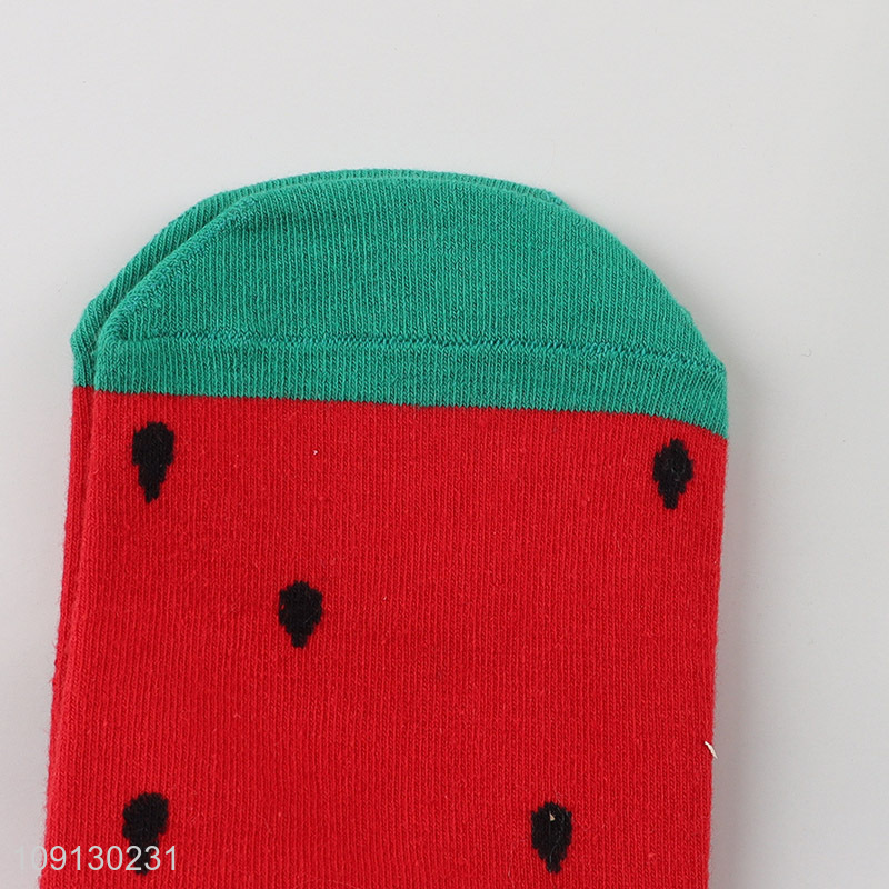 Wholesale Women's Toe Socks No Show Watermelon Half Socks for Mules