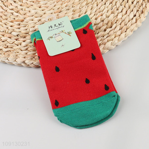 Wholesale Women's Toe Socks No Show Watermelon Half Socks for Mules