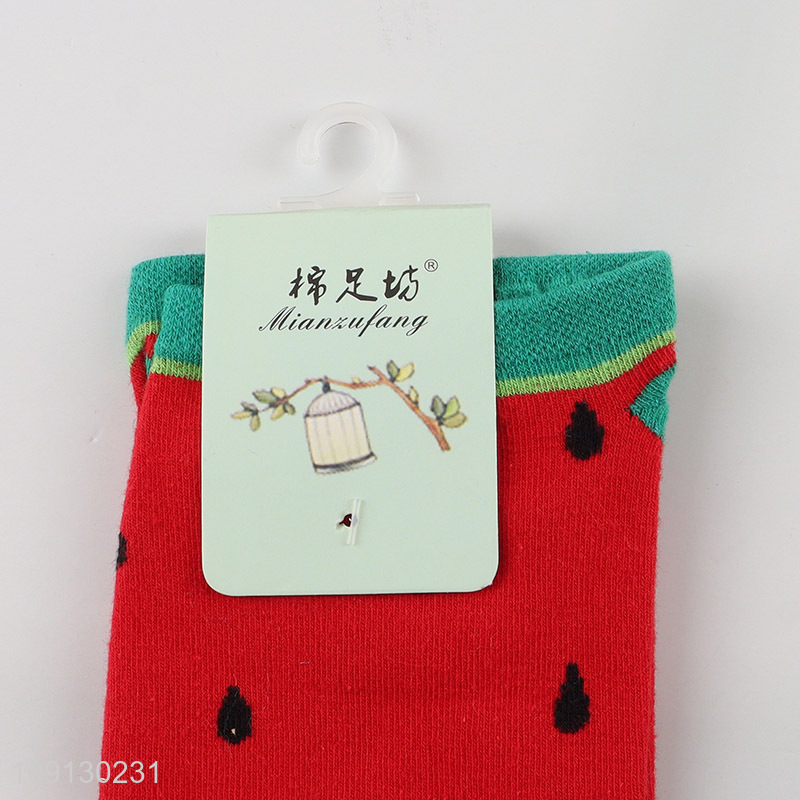 Wholesale Women's Toe Socks No Show Watermelon Half Socks for Mules