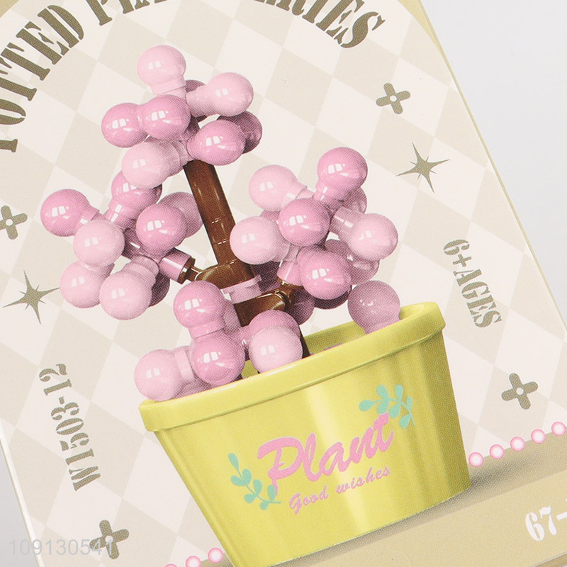 Online Wholesale Mini Flower Potted Plant Building Blocks Birthday Gifts