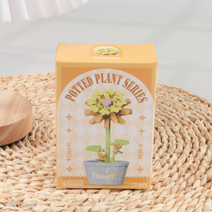 Hot Selling Mini Flower Potted Plant Building Blocks Set for Kids