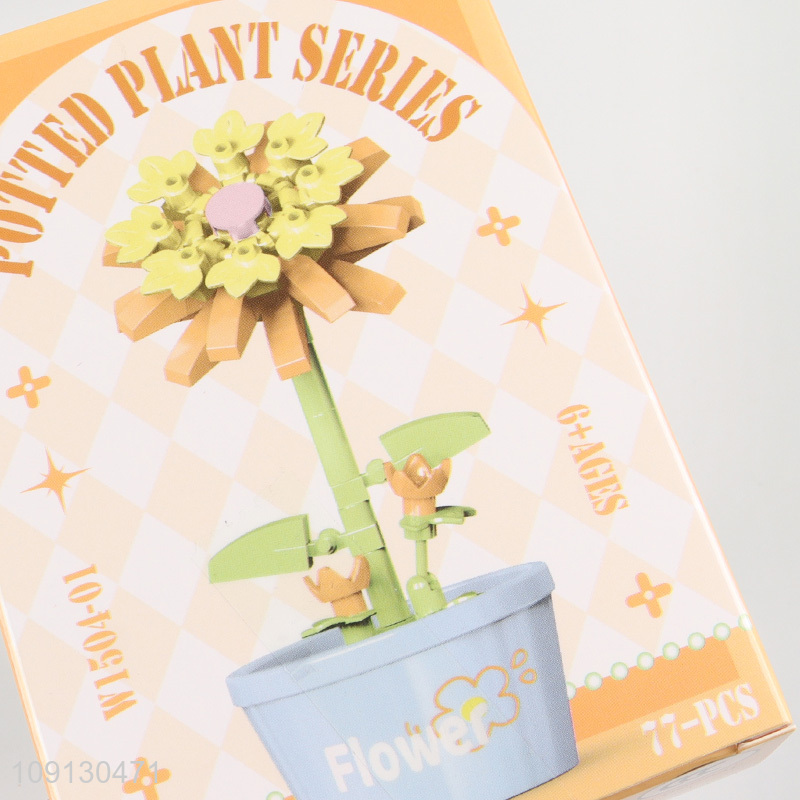Hot Selling Mini Flower Potted Plant Building Blocks Set for Kids