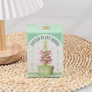 New Arrival Mini Flower Potted Plant Bonsai Building Blocks Toy