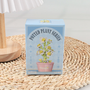 Online Wholesale Cute Mini Building Blocks Flowers Potted Plant Set