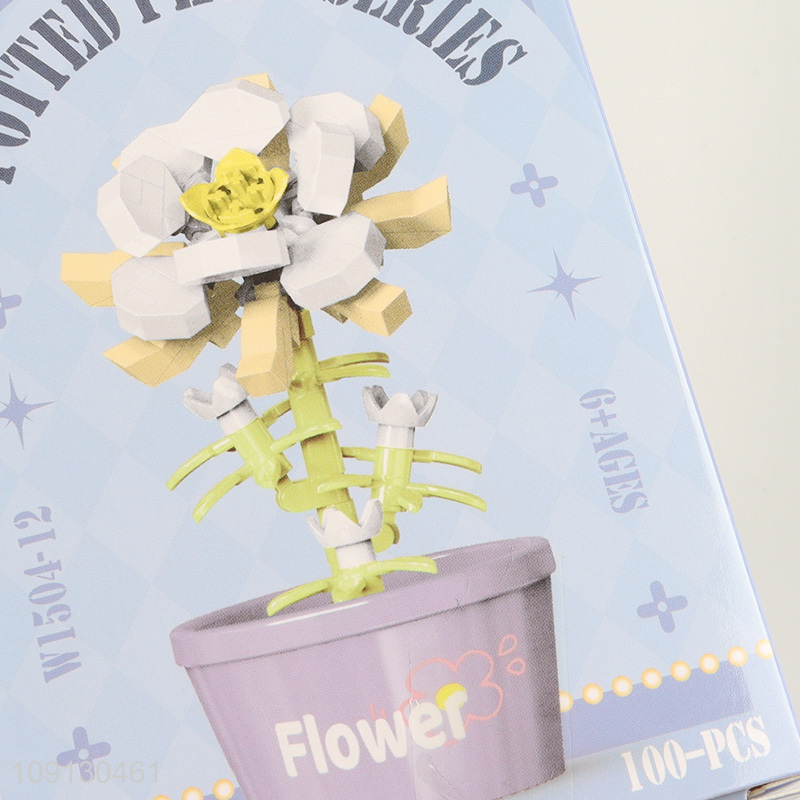 High Quality Mini Flower Potted Plant Building Blocks Birthday Gifts