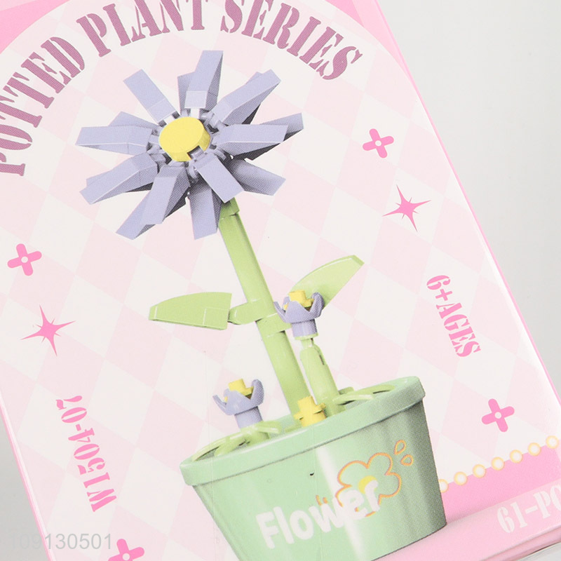 China Imports Mini Potted Plant Flower Building Blocks Toy Set