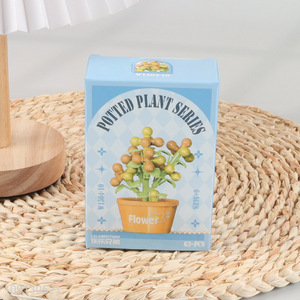 Popular Product Cute Mini Building Blocks Flowers Potted Plant Set