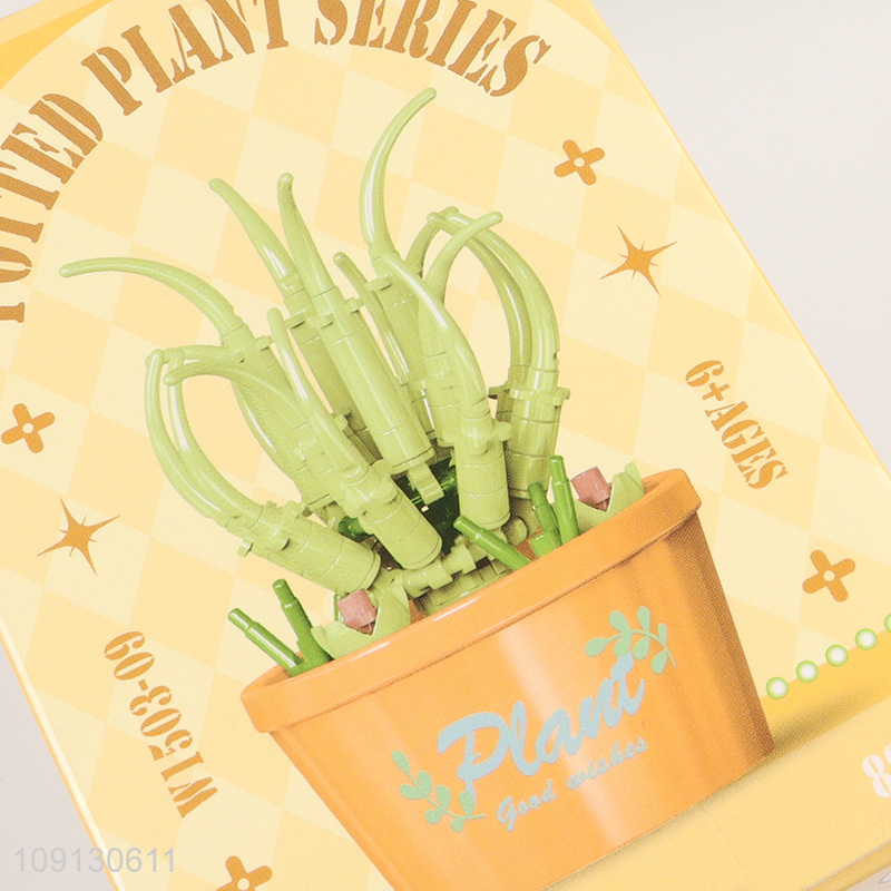 Factory Supply Mini Flower Potted Plant Bonsai Building Blocks Toy