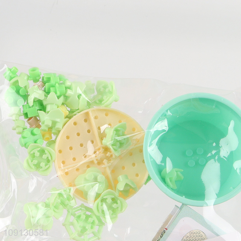 New Product Mini Potted Plant Flower Building Blocks Toy Set