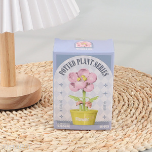 Factory Price Mini Flower Potted Plant Building Blocks Set for Kids