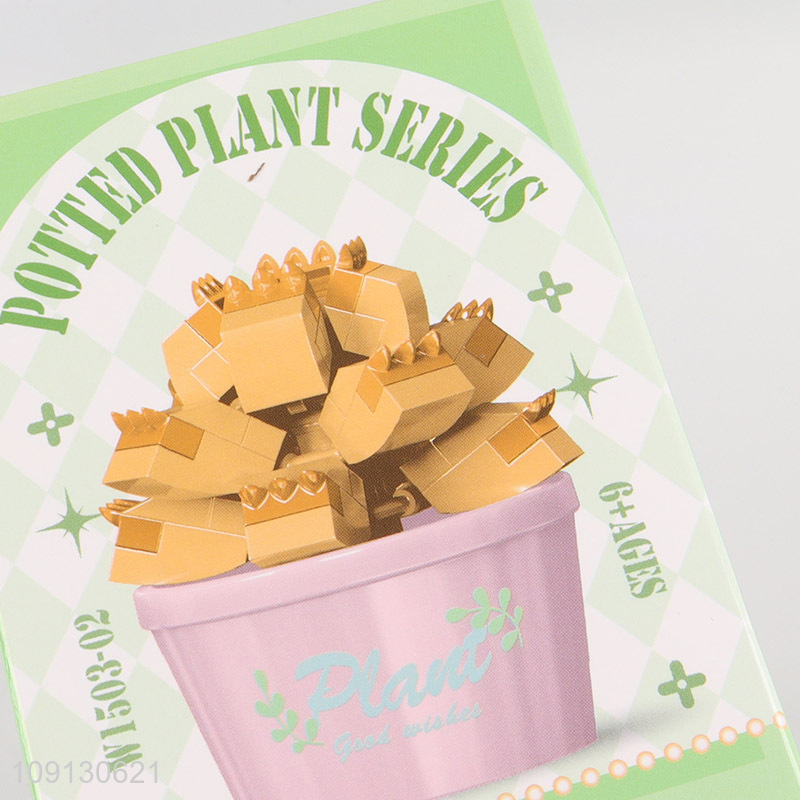 Popular Product Mini Flower Potted Plant Building Blocks Birthday Gifts