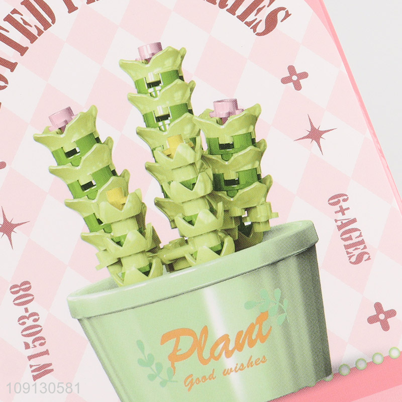 New Product Mini Potted Plant Flower Building Blocks Toy Set