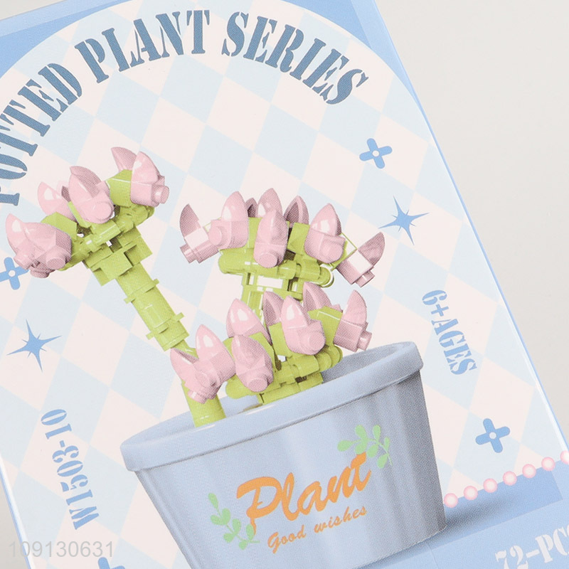 New Arrival Mini Flower Potted Plant Building Blocks Set for Kids