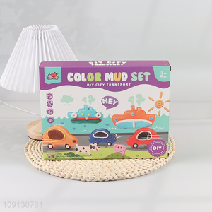 Promotioanl DIY Play Dough Set City Transport Themed Modeling Clay Set