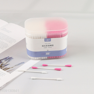 Hot Selling 300 Count Double-Tipped Cotton Swabs with Pointed and Spiral Tips