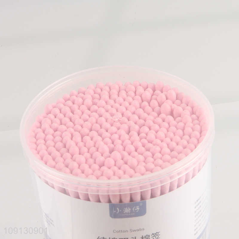 Factory Supply 300 Count Double Round Tips Cotton Swabs with Paper Sticks