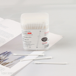 High Quality 100 Count Cotton Swabs Pointed and Spiral Tips Cotton Buds