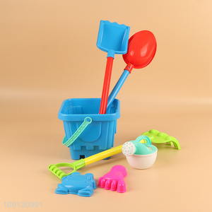 China Imports Beach Sand Toy Set with Bucket Shovel Rake Sand Molds