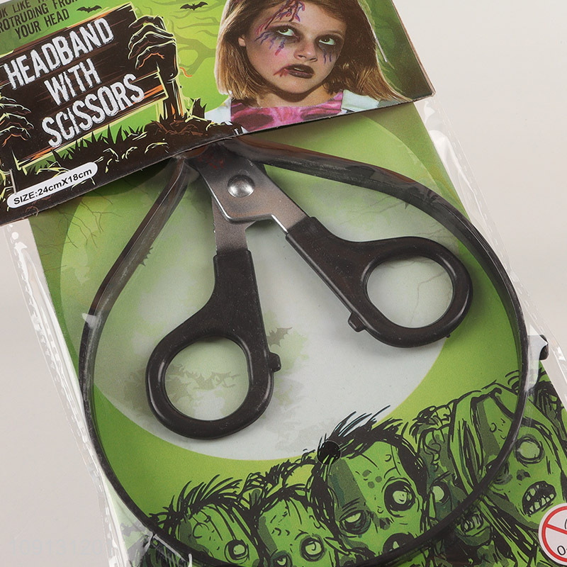 Factory Supply Halloween Bloody Scissors Hair Hoop Halloween Cosplay Headband