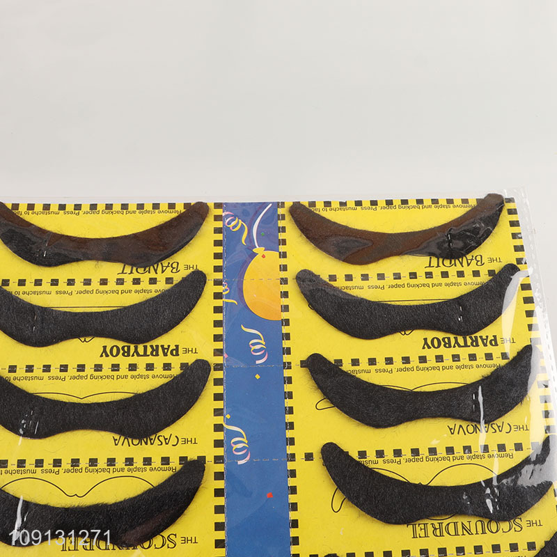 New Product 12PCS Self Adhesive Fake Mustache Novelty Artificial Mustaches