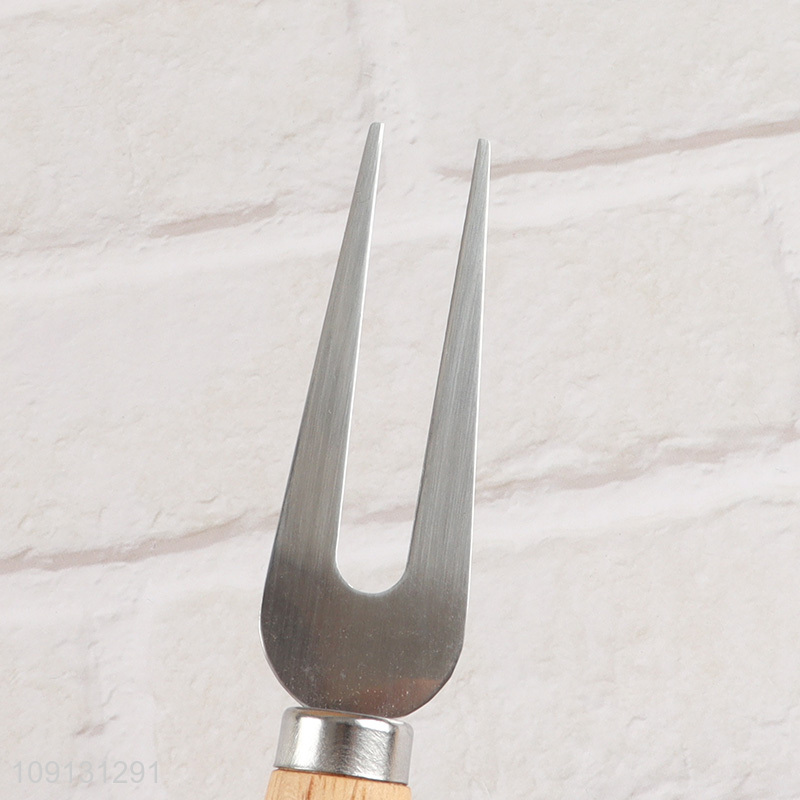 Online Wholesale Stainless Steel Cheese Fork with Wooden Handle