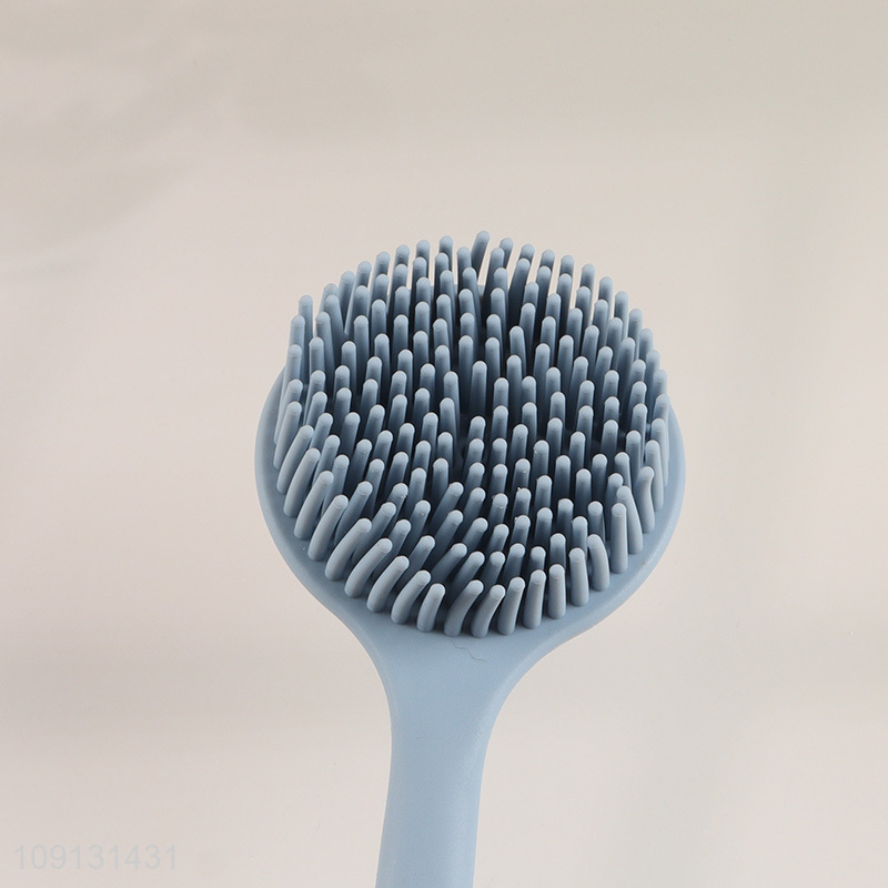 Wholesale Double Sided Silicone Bath Brush Back Scrubber with Long Handle