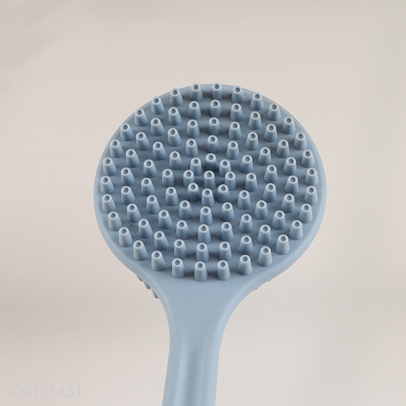 Wholesale Double Sided Silicone Bath Brush Back Scrubber with Long Handle