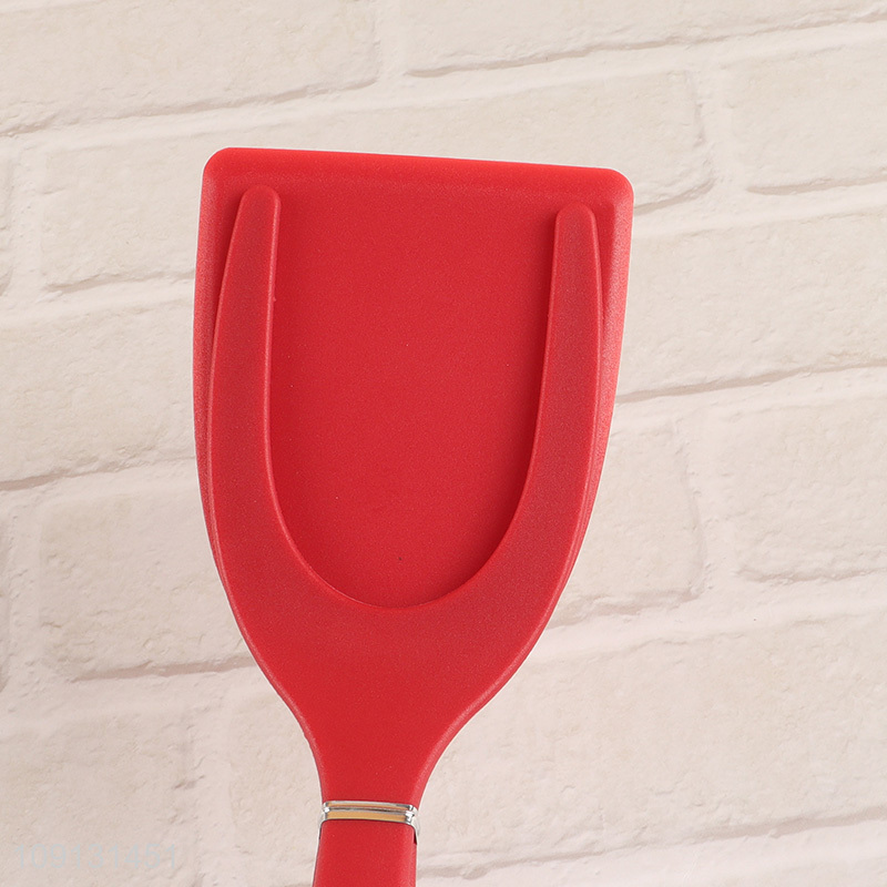 Factory Supply 2 In 1 Flipper Spatula Tongs Non-Stick Nylon Cooking Tools