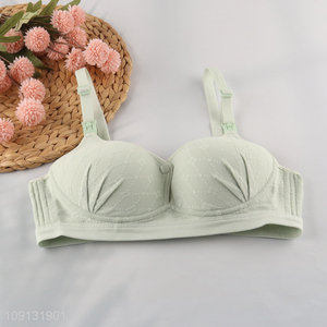 Good quality green polyester breathable women underwear bra for sale