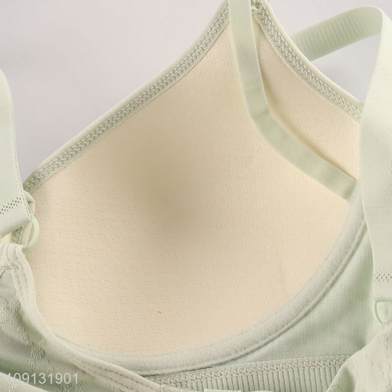 Good quality green polyester breathable women underwear bra for sale