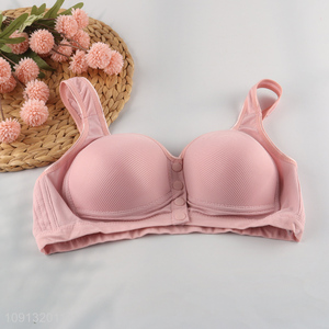 Hot selling pink breathable front bottom women underwear bra