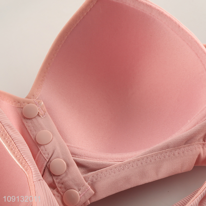 Hot selling pink breathable front bottom women underwear bra