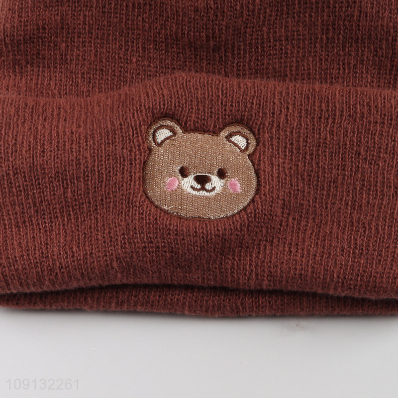 Wholesale Winer Beanie Hat Cute Cuffed Beanie Cap for Kids Toddlers