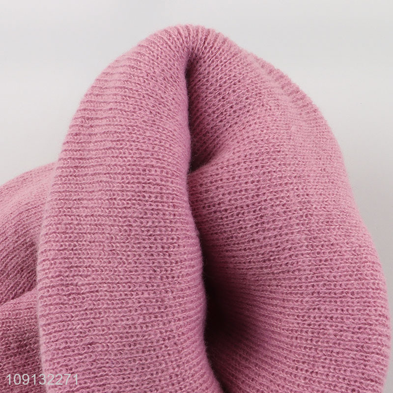 New Product Kids' Beanie Hat Winter Knitted Cuffed Plain Beanie Cap