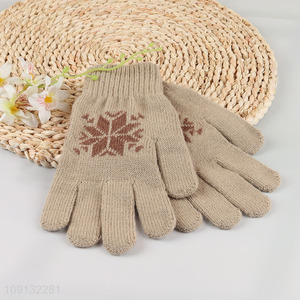 Hot Selling Women Winter Knit Gloves for Driving Running Hiking