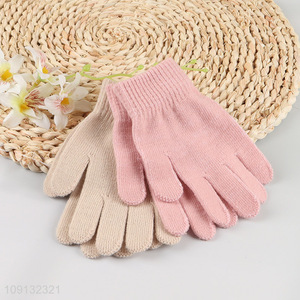 Good Quality 2 Pairs Winter Knit Gloves Thick Warm Gloves for Kids