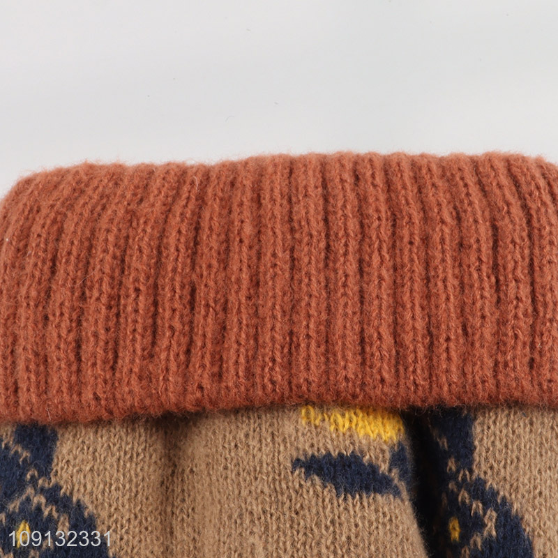 Wholesale Kids Winter Beanie Hat Pom Pom Beanie Hat with Fleece Lining