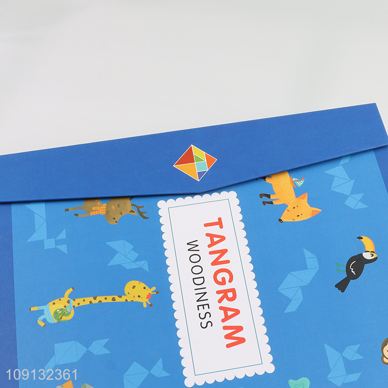 Wholesale Wooden Magnetic Tangram Wooden Puzzle Montessori Toy for Kids