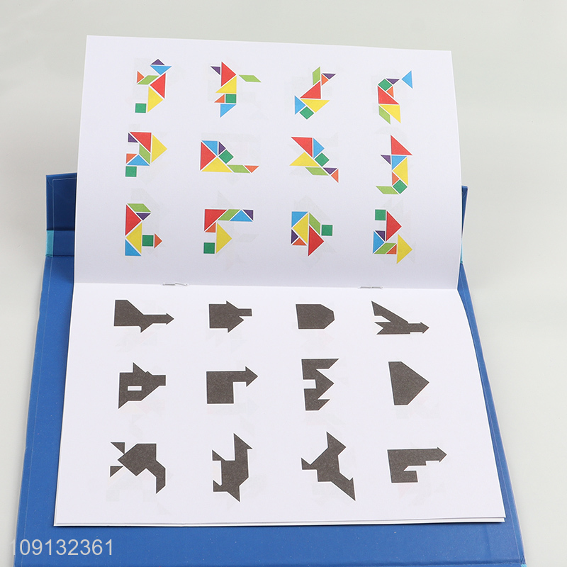 Wholesale Wooden Magnetic Tangram Wooden Puzzle Montessori Toy for Kids