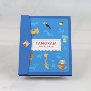 Wholesale Wooden Magnetic Tangram Wooden Puzzle Montessori Toy for Kids