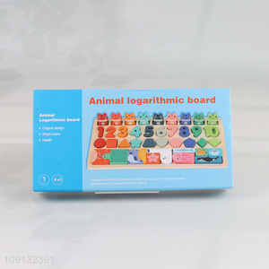 New Product Wooden Number Shape Puzzle Sorter Counting Game Educational Toy