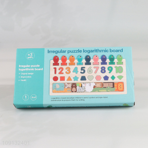 Hot Selling Wooden Number Shape Puzzle Sorter Counting Game Learning Toy