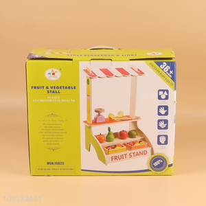 China Imports Mini Fruit & Vegetable Stall Wooden Grocery Store Playset Toy