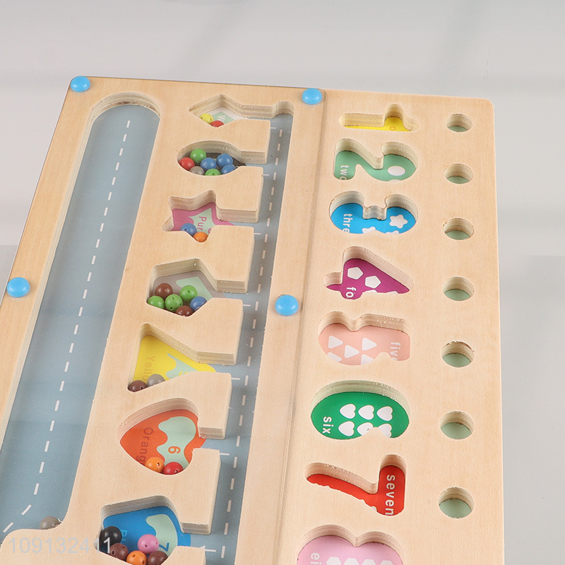 Wholesale Wooden Number Shape Matching Board Early Learning Toy for Kids