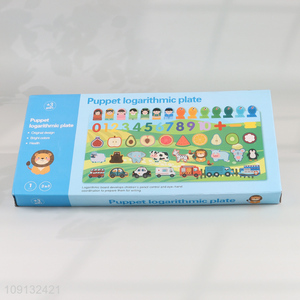 Factory Price Wooden Number Shape Matching Board Learning Toy for Preschool Kids