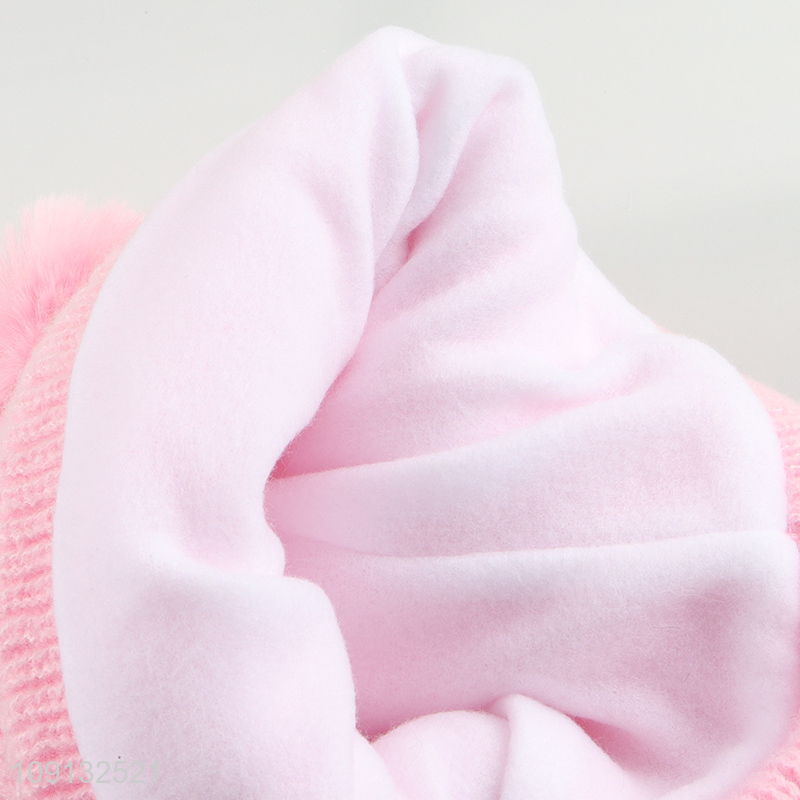 High Quality Women's Beanie Hat Winter Hat with Double Pom Pom