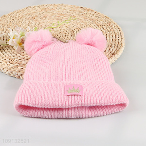 High Quality Women's Beanie Hat Winter Hat with Double Pom Pom