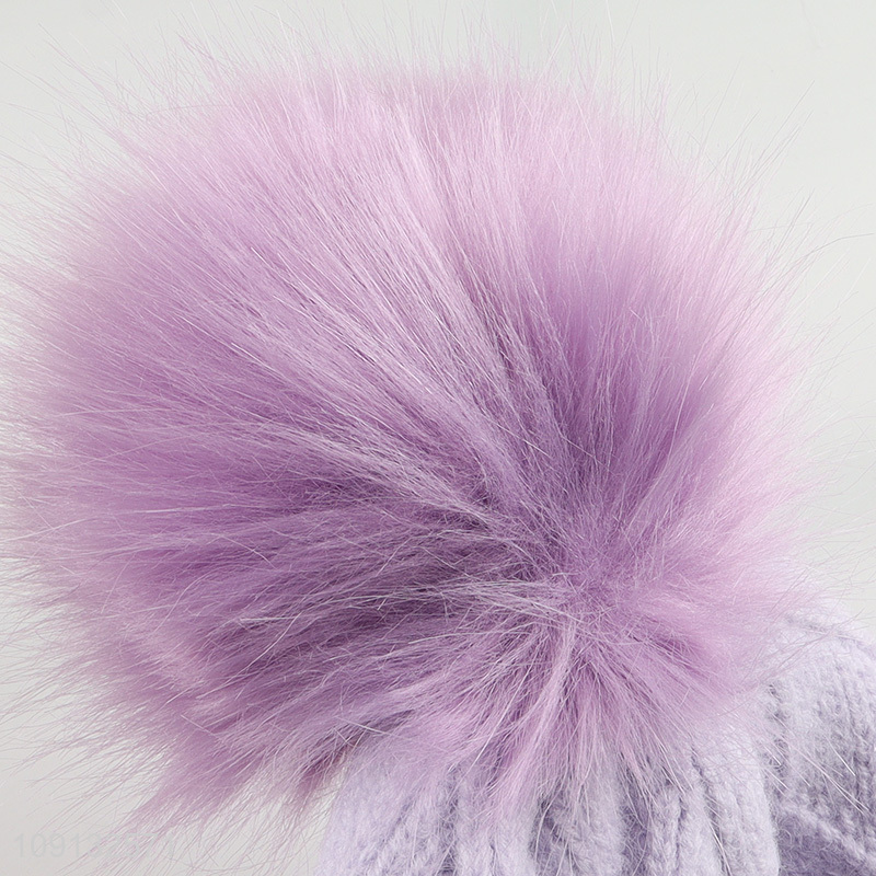 New Product Kids Winter Beanie Hat Cuffed Beanie Hat with Pompom