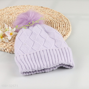 New Product Kids Winter Beanie Hat Cuffed Beanie Hat with Pompom